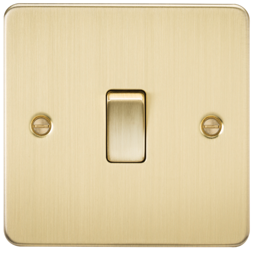ML Flat Plate 20 Amp 1 Gang Double Pole switch - Brushed Brass