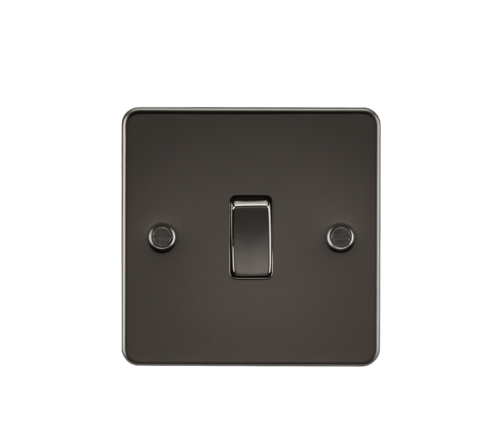 ML Flat Plate 20 Amp 1 Gang Double Pole switch - Gunmetal