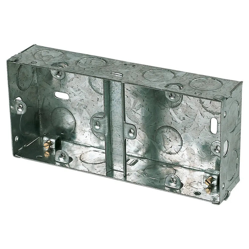 BG MB235D 35mm Dual Galvanised Steel Knockout Metal Back Box