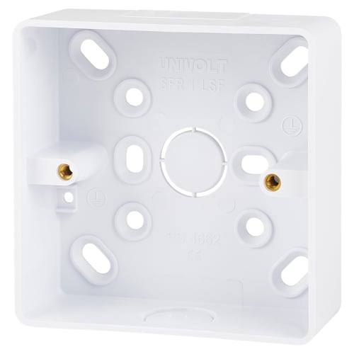 UniVolt 44mm Single Square Edge Conduit/Trunking Pattress