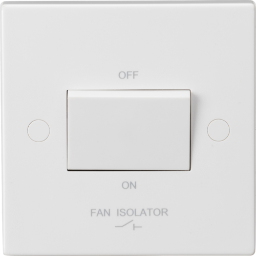 ML Square Edge 10AX 3-Pole Fan Isolator Switch in White