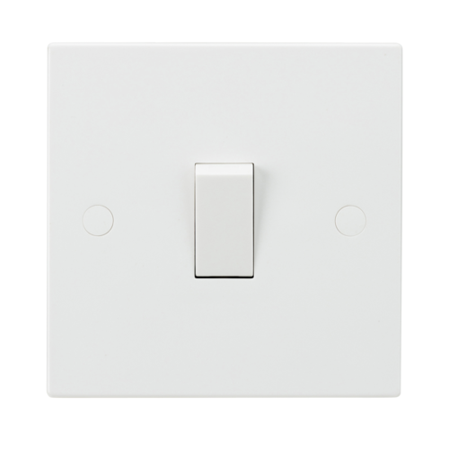 ML Square Edge 10AX 1 Gang 2-Way Switch in White