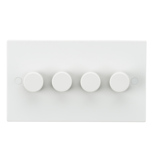 ML Square Edge 4 Gang 40-400W Dimmer in White