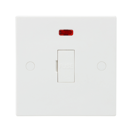 ML Square Edge 13A Unswitched Fused Spur Unit with Neon in White