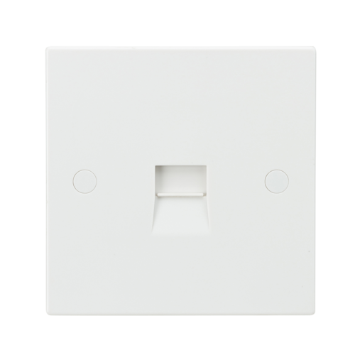 ML Square Edge Telephone Extension Socket in White