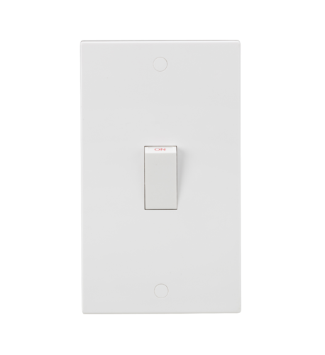 ML Square Edge 45A 2 Gang Double Pole Vertical Switch in White