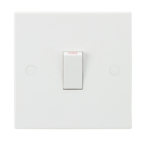 ML Square Edge 20A Double Pole Switch In White