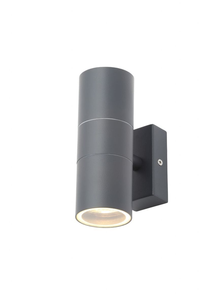 Leto Lighting Up/Down Wall Light Anthracite Grey