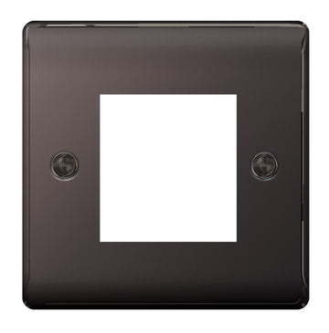 BG Nexus Metal 2 Gang Euro Module Front Plate in Black Nickel - NBNEMS2-01