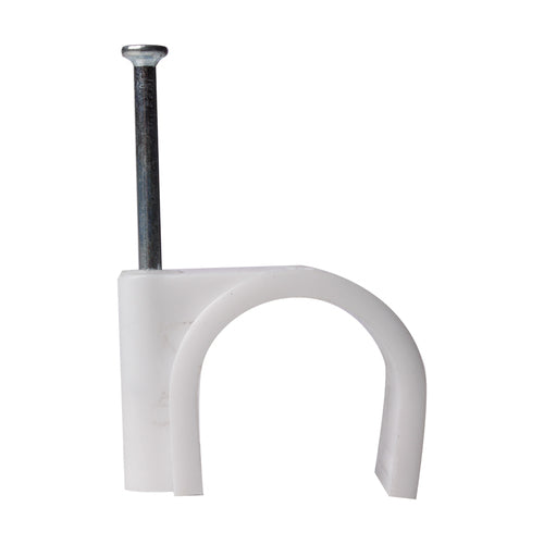 UniCrimp 3-5mm Round Cable Clips - White (100 Box)