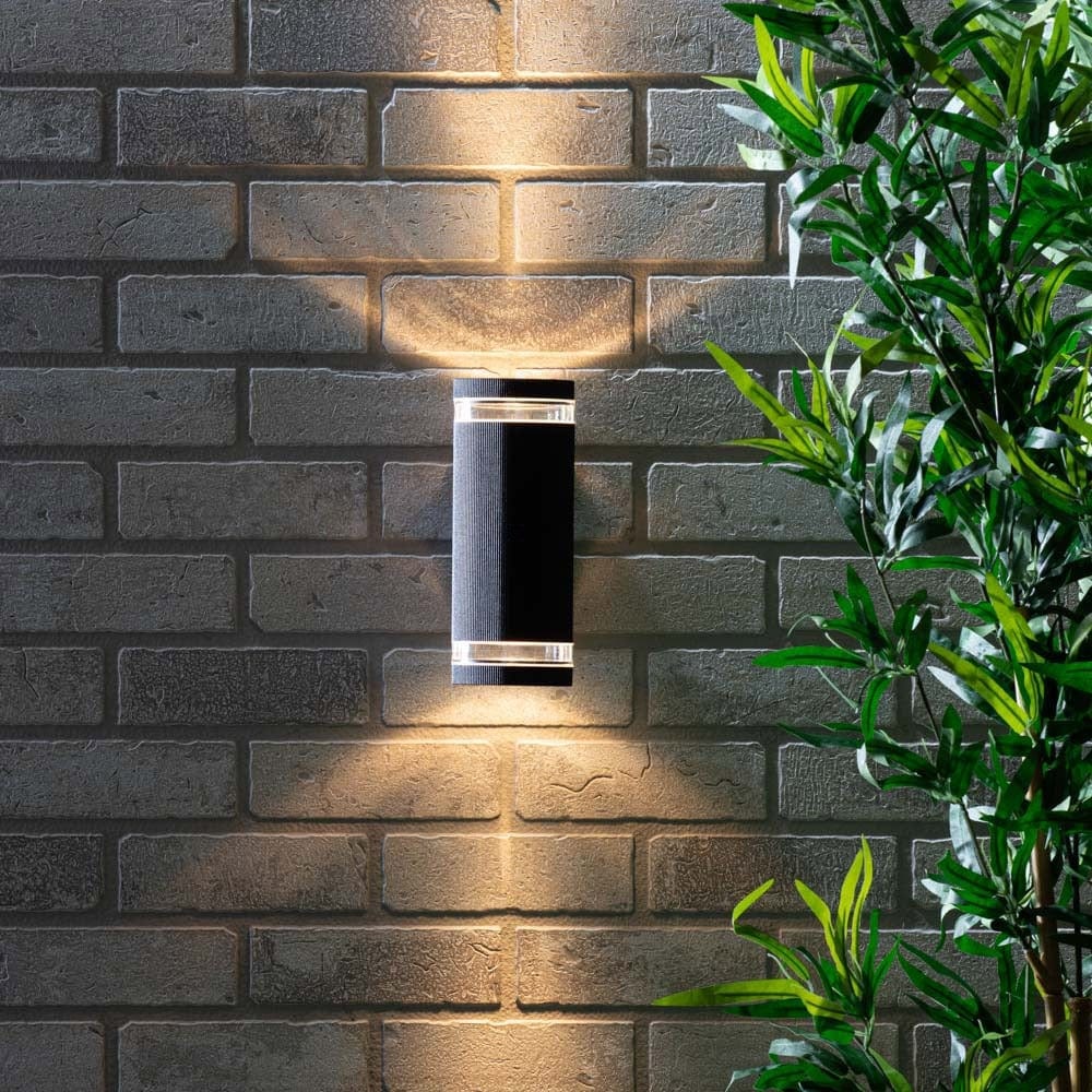 Zinc Helix Up Down Wall Light in Black