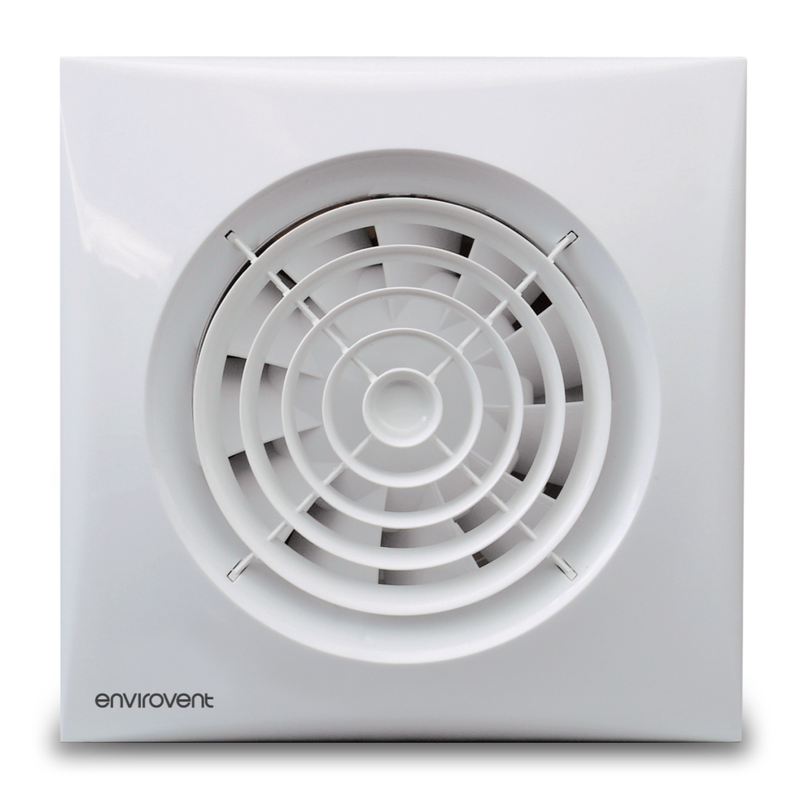 EnviroVent 4" Humidity Timer Silent Whisper Quiet Extractor Fan in White