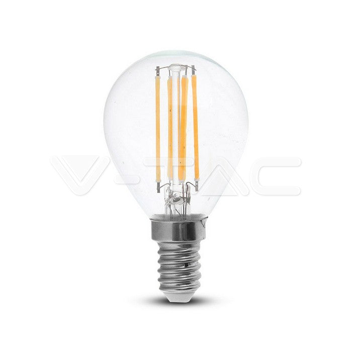 V-TAC 4 Watt E14 LED Golf Ball Bulb (Clear Filament) in Cool White