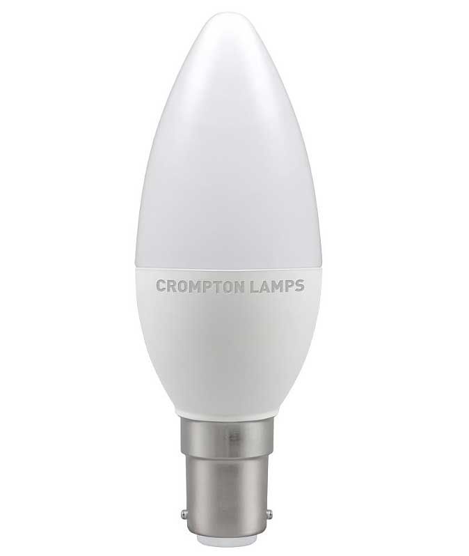 Crompton 5.5 Watt B15 LED Candle Bulb (Frosted) in Warm White