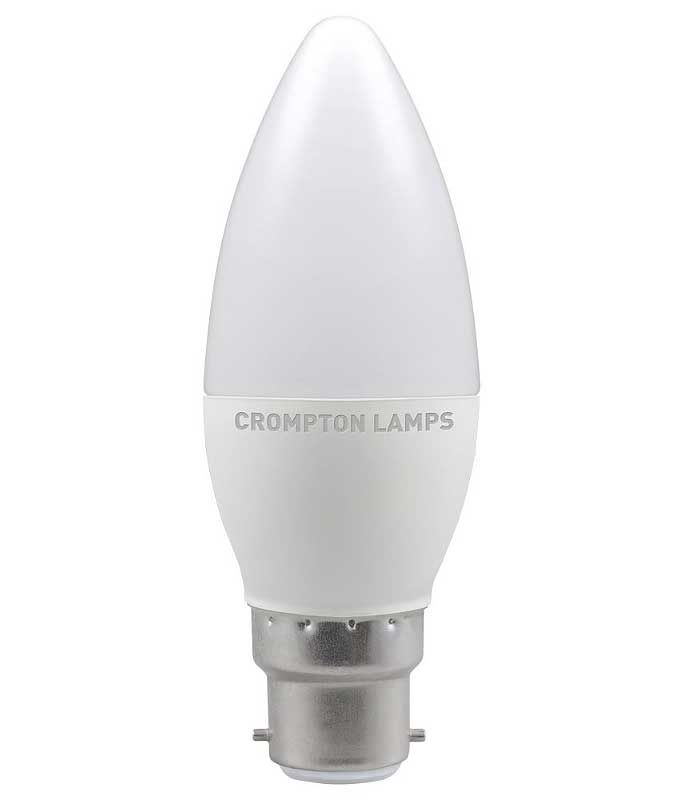 Crompton 5.5 Watt B22 LED Candle Bulb (Frosted) in Warm White