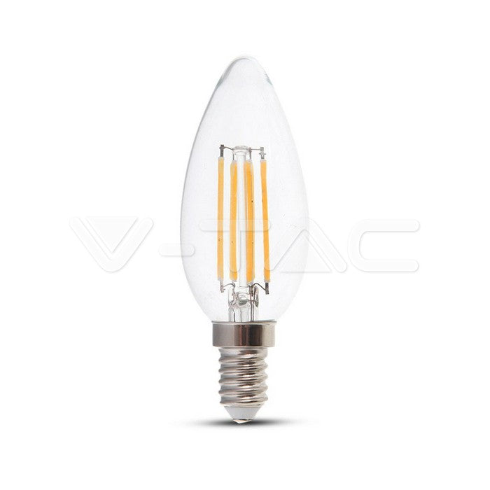 V-TAC 4 Watt E14 LED Bulb (Clear Dimmable Filament) in Warm White