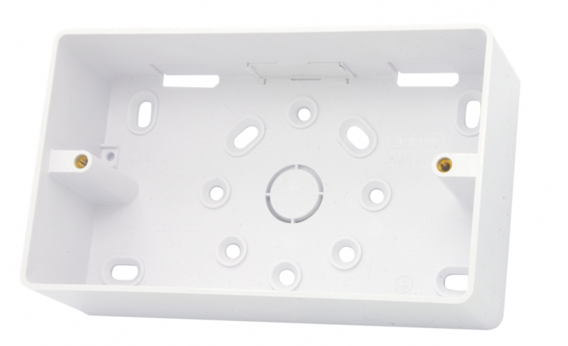 UniVolt 44mm Double Round Edge Conduit/Trunking Pattress