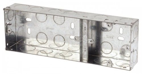 35mm Single & Double Dual Galvanised Steel Knockout Metal Back Box
