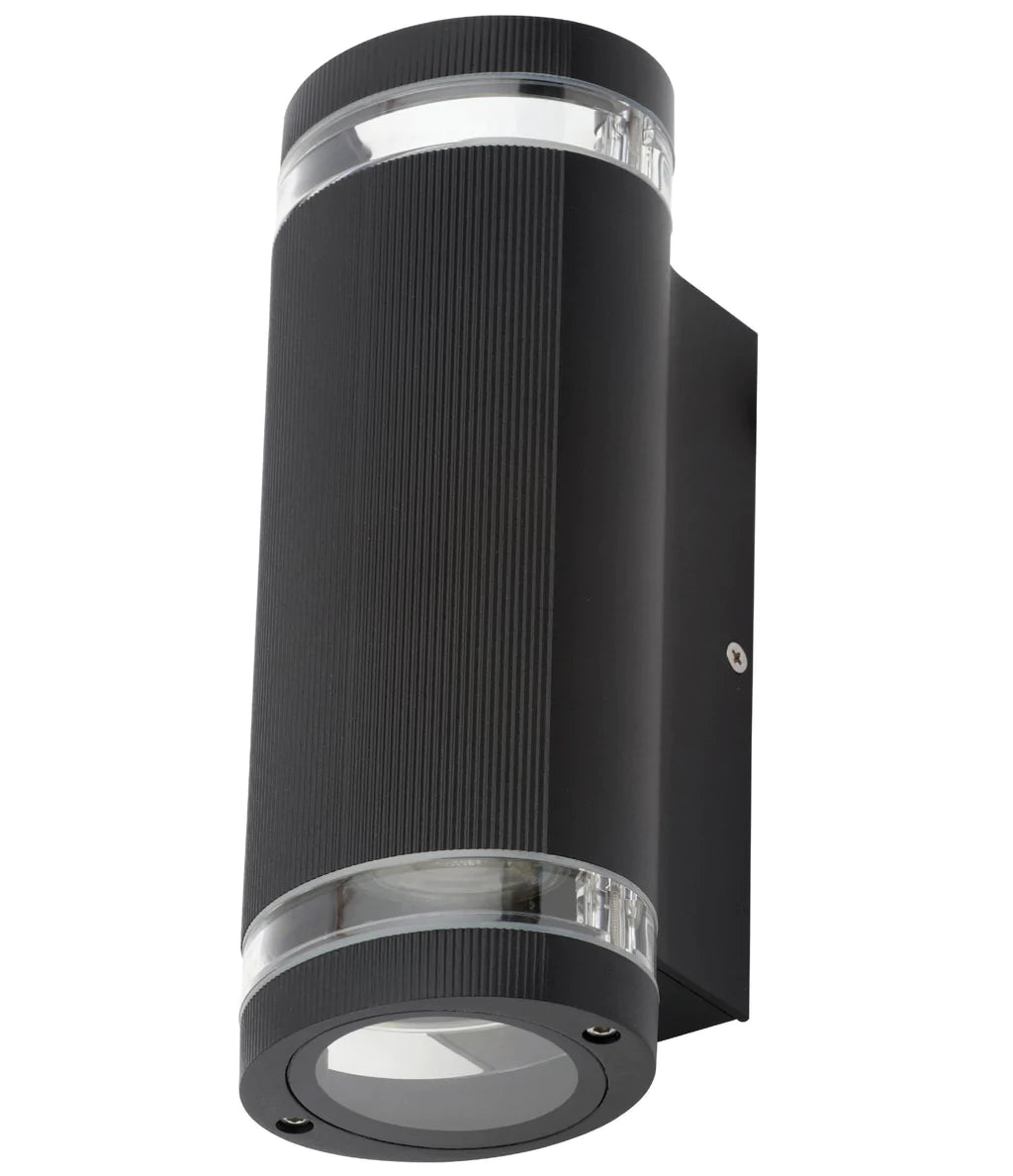 Zinc Helix Up Down Wall Light in Black